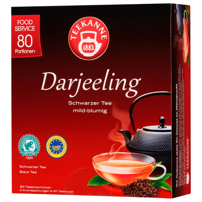 Teekanne Darjeeling Schwarzer Tee 132g, 80 Beutel